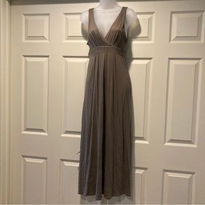Banana Republic Factory Deep V Maxi Dress Women’s Size Petite Medium Olive Green